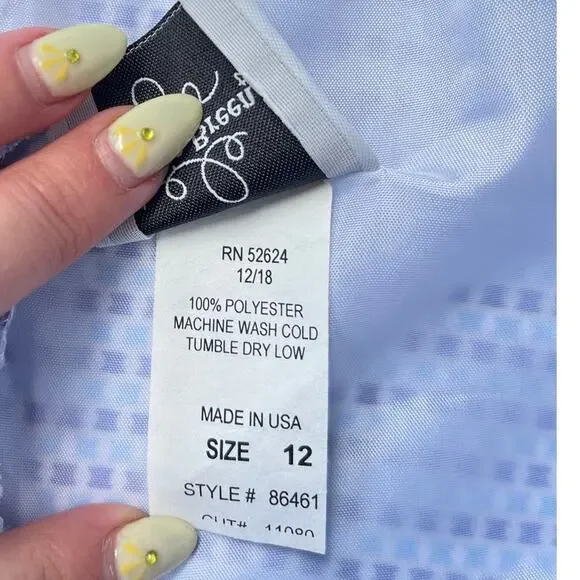 Maggie Breen Too Blue Polka Dot Sleeveless Shift Dress - Girls Size 12 - Picture 5 of 10